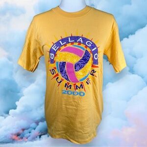 NWT Vintage Bellagio Summer 2000 Millenium Y2K Dandelion Yellow Tshirt Small